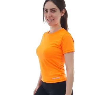 Jersey manga corta naranja, secado rápido y comoda