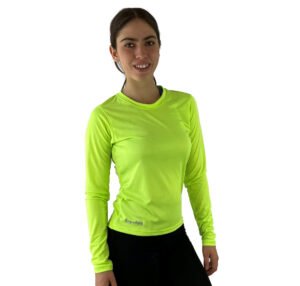 Jersey deportivo manga larga dama color amarillo limón