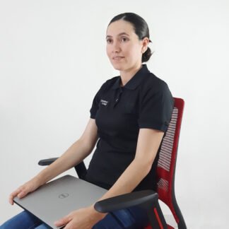 Playera polo dama cuadrille negra