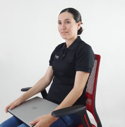 Playera polo dama cuadrille negra