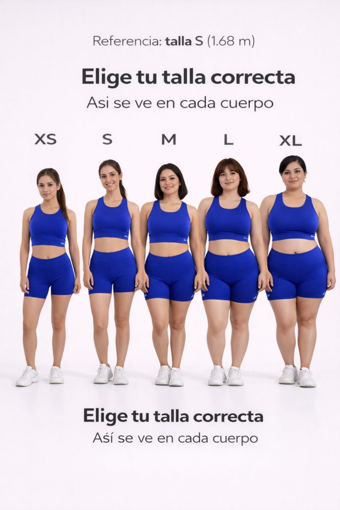 Guia de visual de tallas de conjunto lycra de entrenamiento