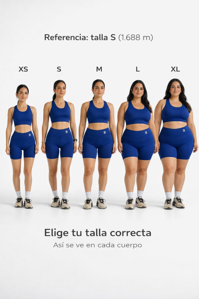 Guia grafica de tallas de Capri de entrenamiento