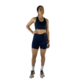 Conjunto deportivo top y capris para gym, como y transpirable color negro
