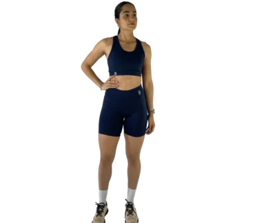 Conjunto deportivo top y capris para gym, como y transpirable color negro