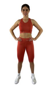 Top & capri kit lycra esportag terracota