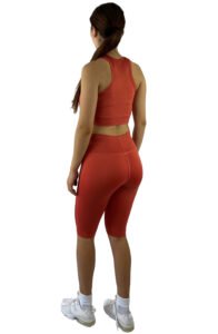 Top & capri kit lycra esportag terracota