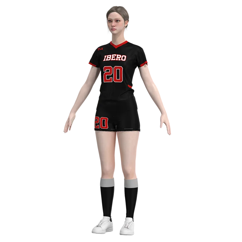 Uniforme de voleibol personalizado rojo/negro Esportag