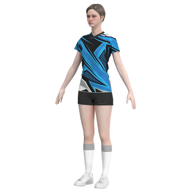 Uniforme de voleibol personalizado Azul/negro