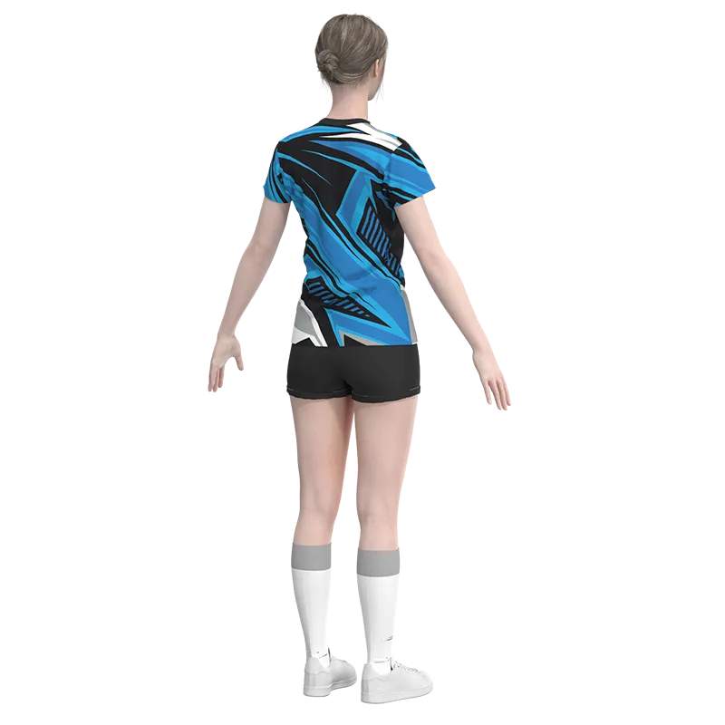 Uniforme de voleibol personalizado Azul/negro