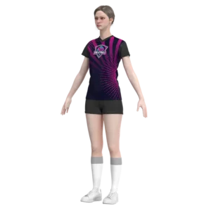 Uniforme de voleibol personalizado Magenta/negro Esportag