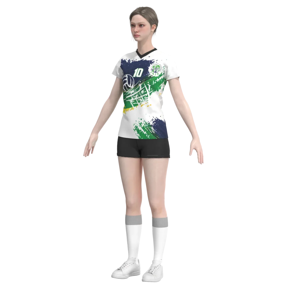 Uniforme de voleibol personalizado verde/marino Esportag