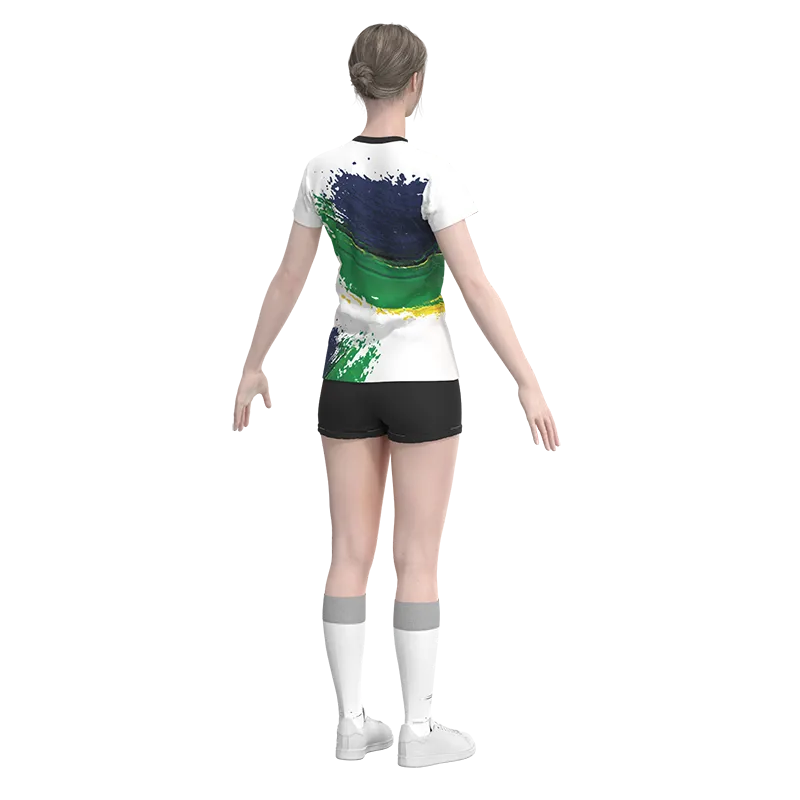 Uniforme de voleibol personalizado verde/marino Esportag