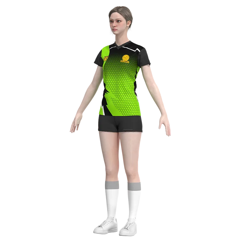 Uniforme de voleibol personalizado verde/negro Esportag