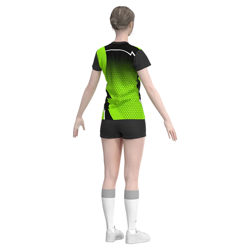 Uniforme de voleibol personalizado verde/negro Esportag