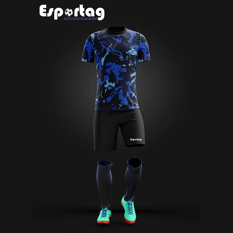 Uniforme de fútbol sublimado personalizado – Camiseta, short y medias | Esportag - Imagen 12