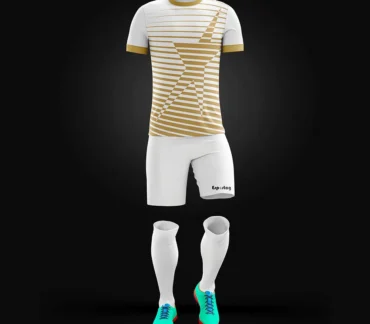 Uniforme de fútbol sublimado personalizado – camiseta, short y medias