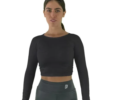 Crop Top Deportivo de Manga Larga para Mujer – Ideal para Gym, Fitness y Actividades al Aire Libre