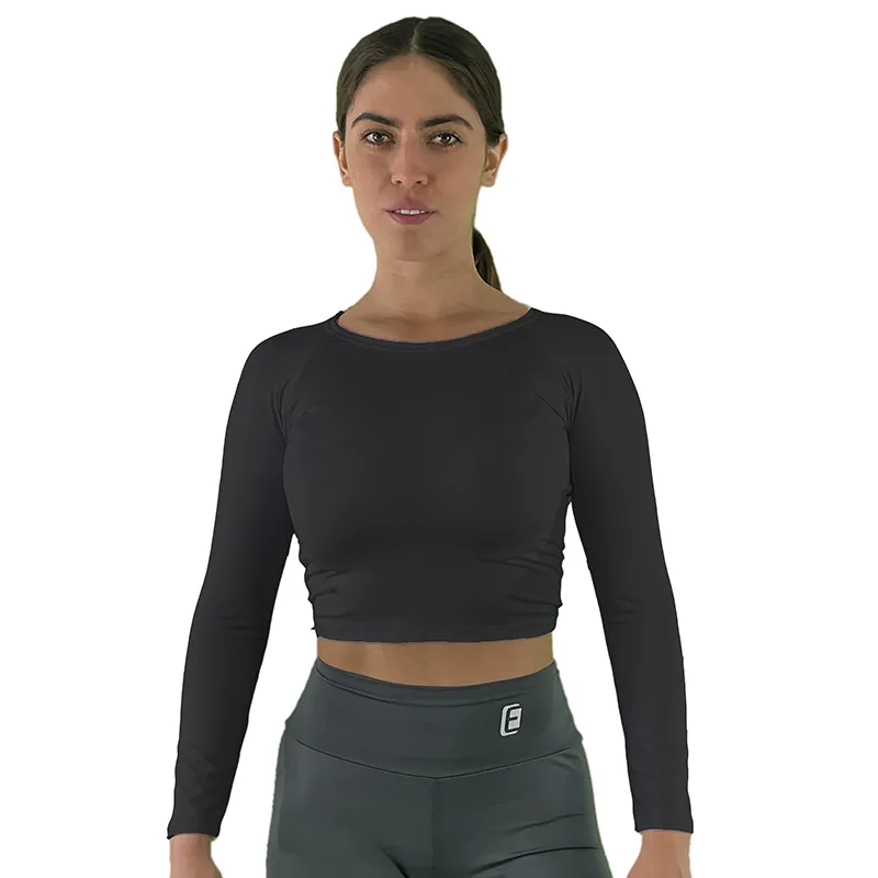 Crop Top Deportivo de Manga Larga para Mujer – Ideal para Gym, Fitness y Actividades al Aire Libre