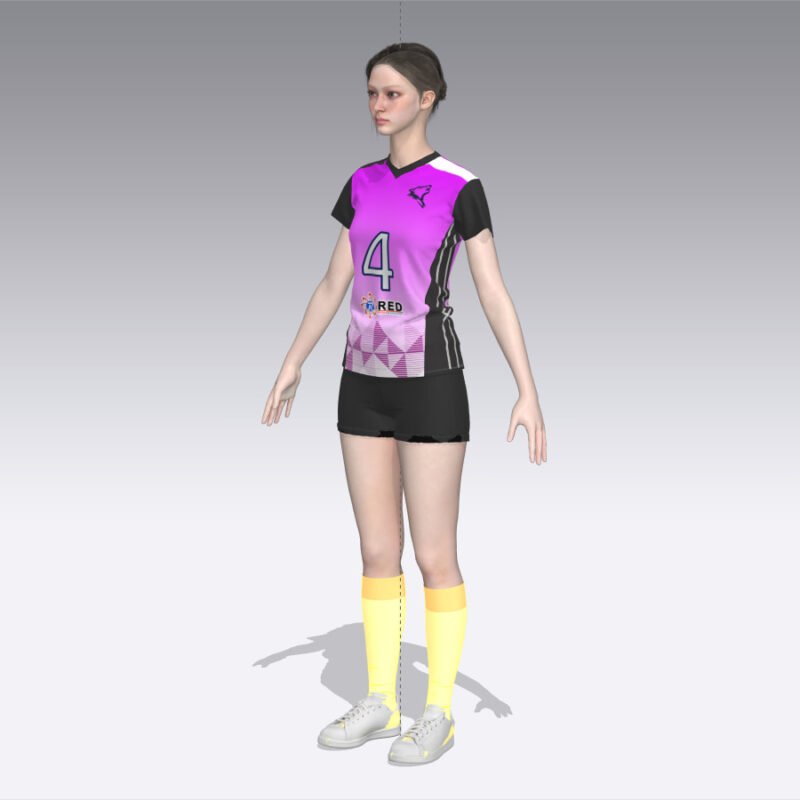 Uniforme de voleibol personalizado morado/negro Esportag