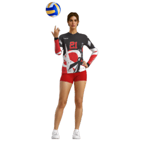 Uniforme de voleibol personalizado manga larga mujer sublimado rear view