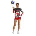 Uniforme de voleibol personalizado manga larga mujer sublimado rear view