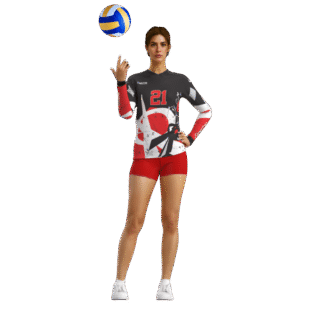 Uniforme de voleibol personalizado manga larga mujer sublimado rear view