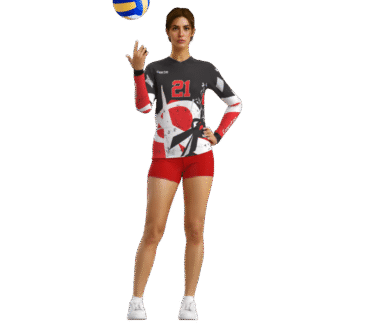 Uniforme de voleibol personalizado manga larga mujer sublimado rear view