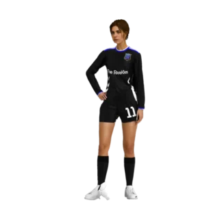 Uniforme de futbol femenico en manga larga from view