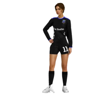 Uniforme de futbol femenico en manga larga from view