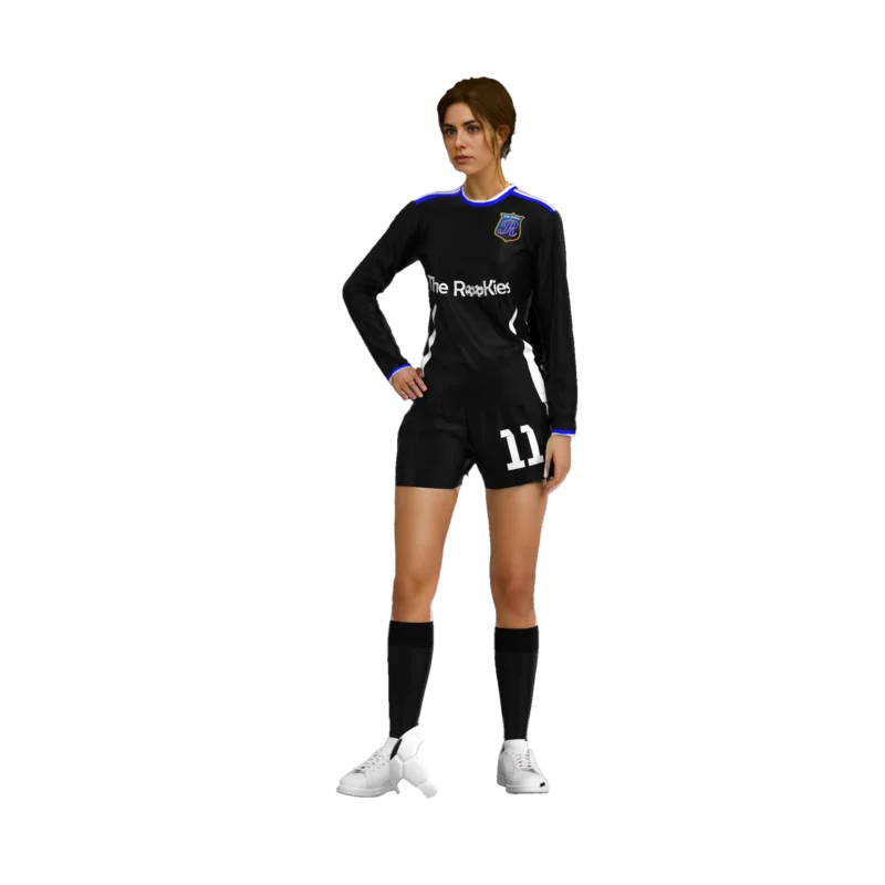 Uniforme de futbol femenico en manga larga from view