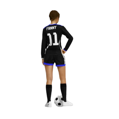 Uniforme de futbol femenico en manga larga rear view