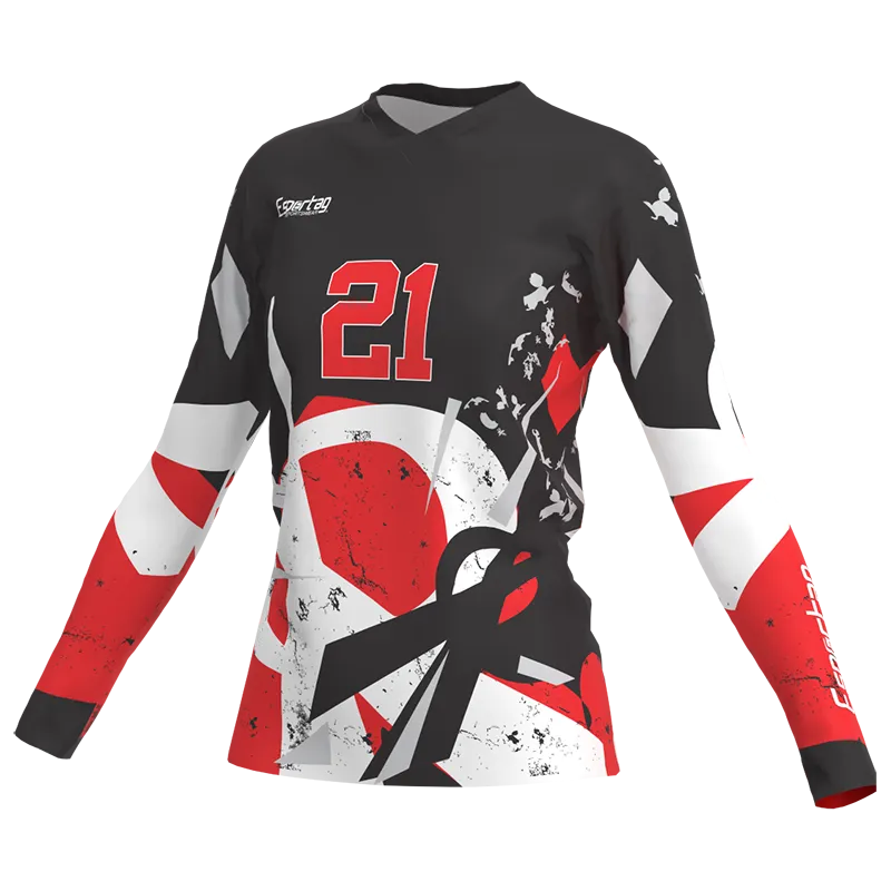 Jersey manga larga personalizado full color front view