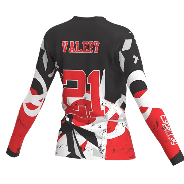 Jersey manga larga personalizado full color rear view