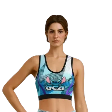 Top de entrenamiento para cheer marca Esportag front view